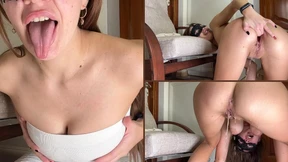 Sticky Balls Sucked Out by Piss-Sopping Slut