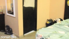 Fuck Threesome with Black Stepsister and Two Stepbrothers in Bedroom