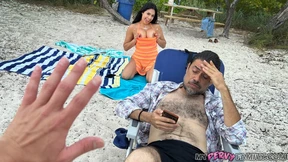 Bored AS FUCK So my stepsis lets me bang her quick on public beach! - Serena Santos - Bored AS FUCK So my stepsis lets me bang her quick on public beach! - Serena Santos -