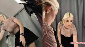 Naked Blonde with Big Tits try on haul sexy and see-through clothes in dressing room Naked Blonde with Big Tits try on haul sexy and see-through clothes in dressing room