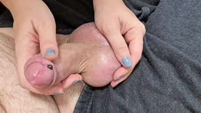 Horny wife jerks off husbands cock Horny wife jerks off husbands cock