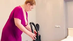 Vacuuming with highheels Vacuuming with highheels