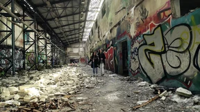 German BFFs Julia & Maria Risk Hot No-Condom Triplet FFM Sex In Abandoned Spot