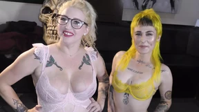 Thick Tattooed Chick Gets in the Middle of Some Long Dicks