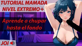 Spanish ASMR JOI Blowjob Tutorial Learn to suck down your throat