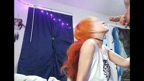 Petite redhead gives amazing blowjob & then bends over, finishing inside her while she grinds on my dick Petite redhead gives amazing blowjob & then bends over, finishing inside her while she grinds on my dick