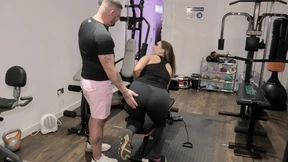 Curvy Brunette's Gym Sex with older instructor