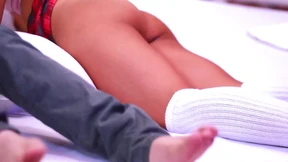 The friend seduces her stepcousin's husband and fucks him in his room while she is at a party The friend seduces her stepcousin's husband and fucks him in his room while she is at a party