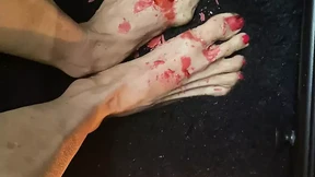 really nice tiny feet with red long toes really nice tiny feet with red long toes