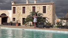Exciting masturbation with a German slut with big tits and