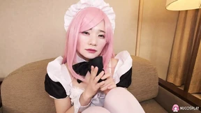 Ringo Fujii Cosplays a Horny Anime Maid Ringo Fujii Cosplays a Horny Anime Maid