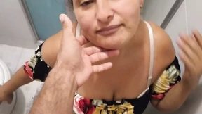 I surprise my wife's cousin in the bathroom and she gives me a blowjob I surprise my wife's cousin in the bathroom and she gives me a blowjob