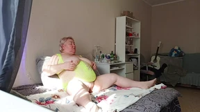 Big hairy pussy and big tits mother-in-law