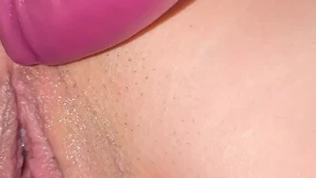 Playing with stepsister's pussy! Big dildo! Close up