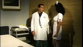 Slutty nurse gets pounded by lucky doc on sterile mattress