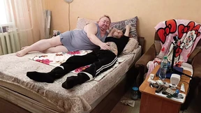 neighbor gives me a deep blowjob and eats cum