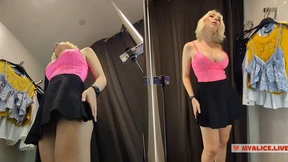 Naked girl with big boobs try on haul see throuh clothes Amateur video