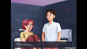 Summertime saga shy Girlfriend gets her mouth filled with my cum