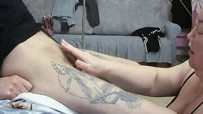 after a deep blowjob, I fill my wife's mouth with cum and she eats it