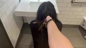 Teen wants to try something new and fucks stranger in the Walmart restroom Teen wants to try something new and fucks stranger in the Walmart restroom