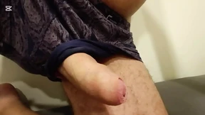 Playing with the penis and jerking off hard at the end