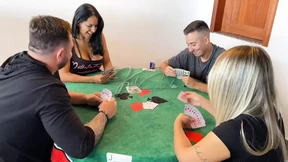The card game ended up turning into a couple exchange