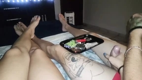 Lunah Blanc Masturbated My Big Dick Before Swallowing