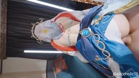Genshin Nilou Cosplaying Passionate Kissing and Creampie Sex