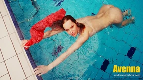 Adorable brunette teen swimming naked Adorable brunette teen swimming naked