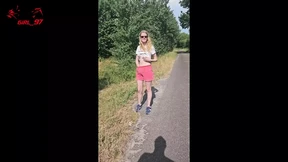 Horny outdoor fuck in the field with huge facial