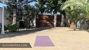 Outdoor nude yoga / I stretch my body for you very deep in