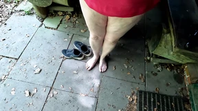 Beating breasts and whipping labia at picnic