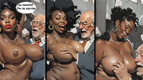 Ebony Mistress And Rich Old Cuckold's Comic AnimationCartoon