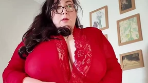 Pantyhose Footjob and Posing with Busty BBW MILF Jayne