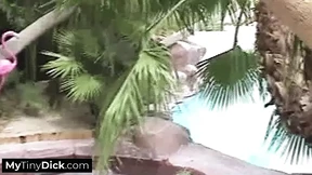 His wife took charge, sucking his tiny dick off