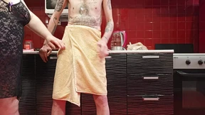 When my mother-in-law saw my boner, she started jerking off and sucking my dick until I cum When my mother-in-law saw my boner, she started jerking off and sucking my dick until I cum