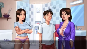 Summertime Saga - Sexy busty stepmom masturbates with me