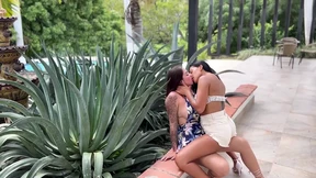 His GF Suprises Him with a Blindfold and a Threeway