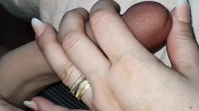 Step mom handjob step son dick making him hard for her pussy