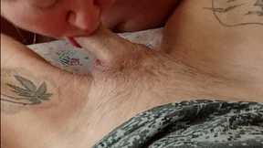 neighbor gives deep blowjob and jerks off my dick