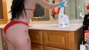 Watch me Kenziwild a goth tattooed whore showcasing my undies as I wipe the mirror Watch me Kenziwild a goth tattooed whore showcasing my undies as I wipe the mirror