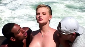 Crazy threesome tiwh a big black hard cock