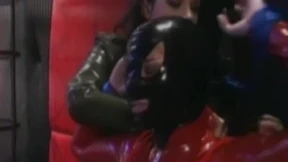 Leather lesbian Anastasia Pierce toying vintage mistress
