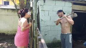 Shower doesn't work, married woman asks the farm's caretaker for help using just a towel and pays with sex Shower doesn't work, married woman asks the farm's caretaker for help using just a towel and pays with sex