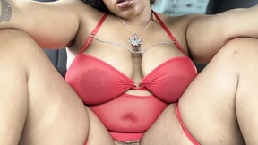 Numbah1monstah: A vibrator and red lingerie in public