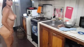 Incredible - Beautiful stepmother masturbates in the kitchen with a broomstick Incredible - Beautiful stepmother masturbates in the kitchen with a broomstick