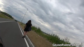 Teen fucked by older guy who picked her up with his car