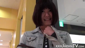 Naughty Japanese girls showing off undies in public