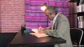 Mature Teacher Tricks Younger Student to Fuck Her Pussy for Grades