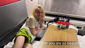 Extreme public sex with stranger girl in the train